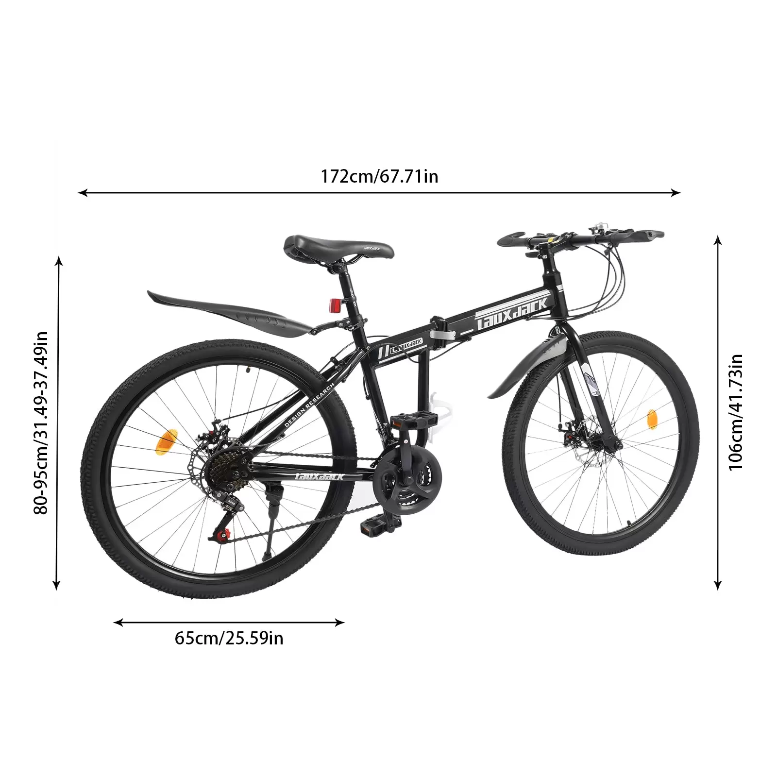 Folding Bike 21 Speed 26 Inch Adjustable Height Folding Mountain Bike with Front/Rear Disc Brakes, Load Weight 130kg Folding Bike 21 Speed 26 Inch Adjustable Height Folding Mountain Bike with Front/Rear Disc Brakes, Load Weight 130kg