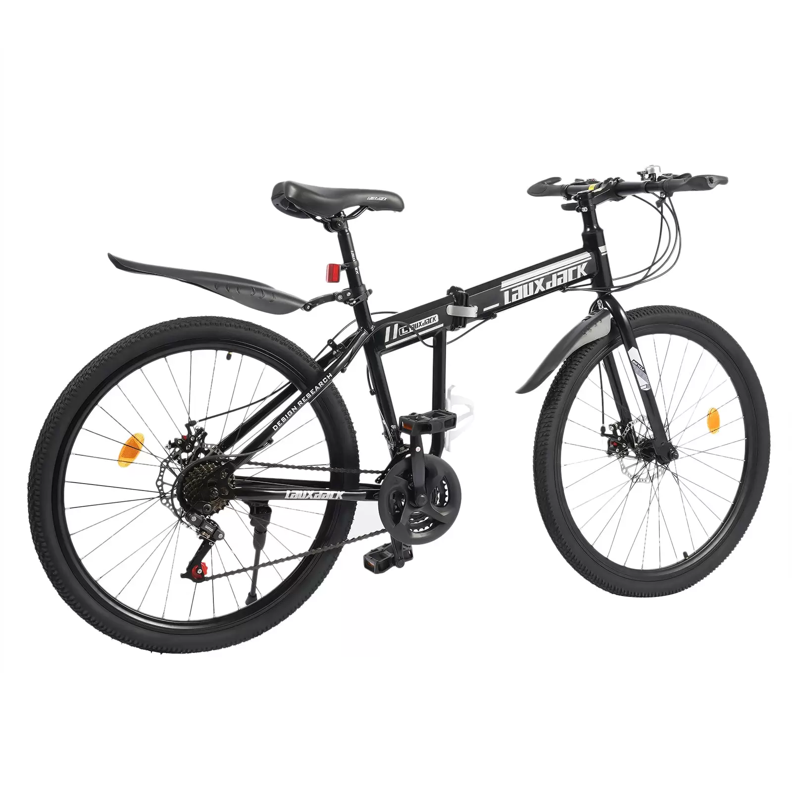 Folding Bike 21 Speed 26 Inch Adjustable Height Folding Mountain Bike with Front/Rear Disc Brakes, Load Weight 130kg