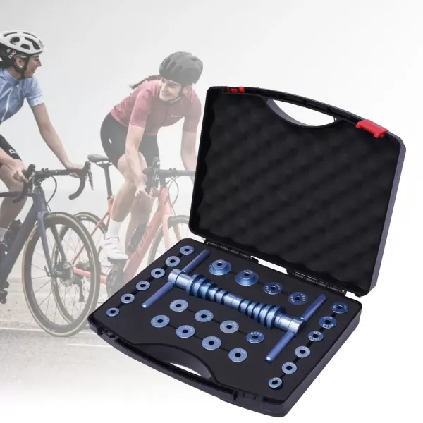 Bicycle Bearing Puller Kit, Hub Bearing Installation Tool With Portable Case 7075 Cnc Aluminum Alloy For Flower Drum Column Foot Central Axis