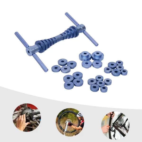 Bicycle Bearing Puller Kit, Hub Bearing Installation Tool With Portable Case 7075 Cnc Aluminum Alloy For Flower Drum Column Foot Central Axis Bicycle Bearing Puller Kit, Hub Bearing Installation Tool With Portable Case 7075 Cnc Aluminum Alloy For Flower Drum Column Foot Central Axis