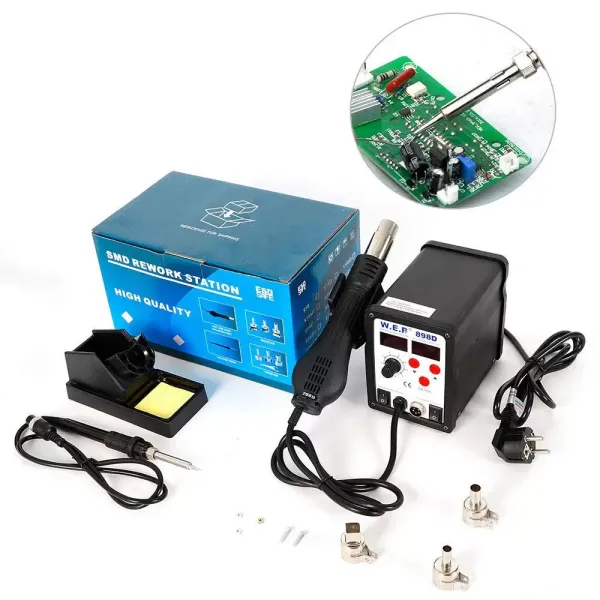 Soldering Station 700W Soldering Iron Hot Air Gun Reconditioning Soldering Station 100-480°C