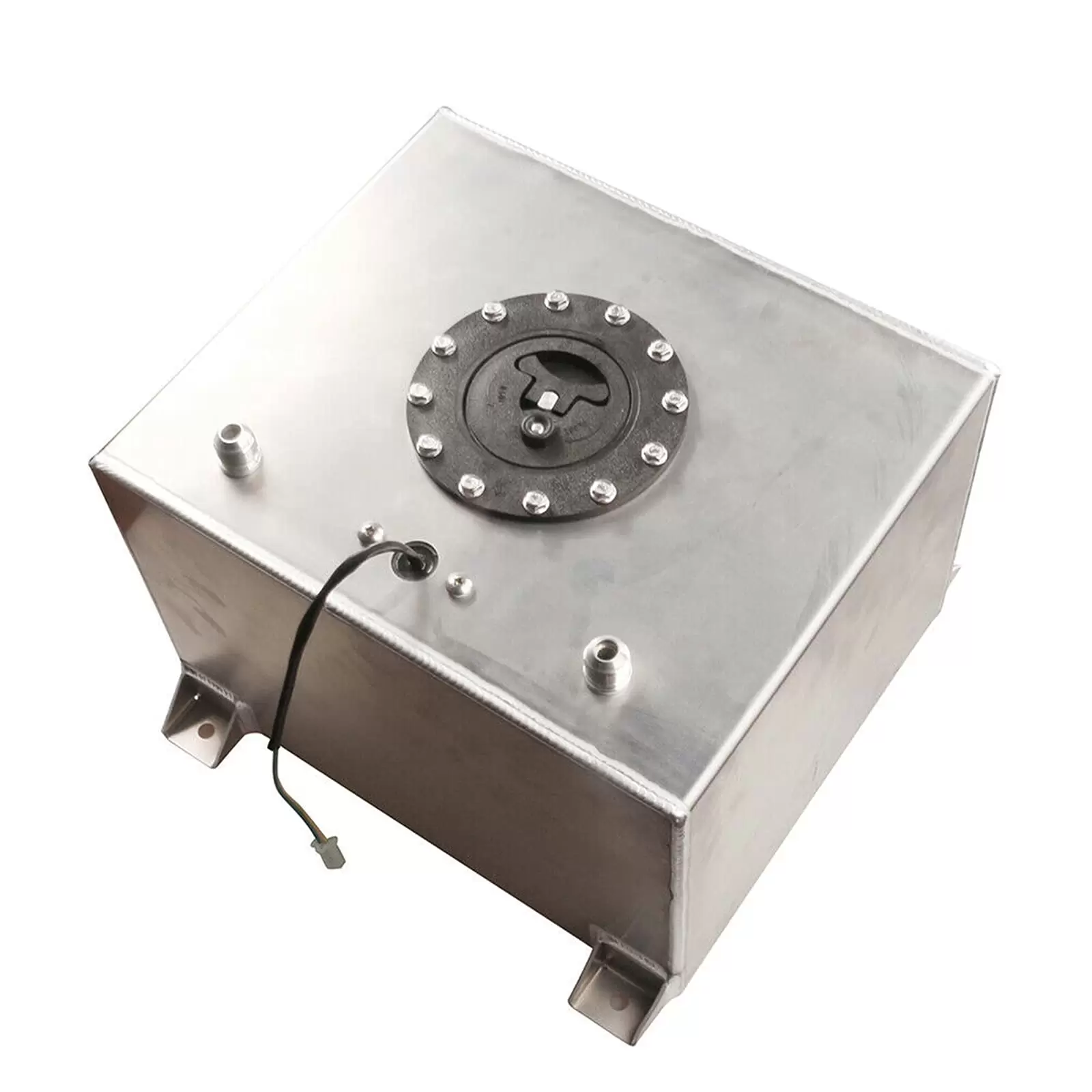 20L Universal Aluminum Fuel Tank Fuel Tank with Oil Level Sensor 0-90 Silver Plastic Cap with Sensor 20L Tank for Most Vehicles