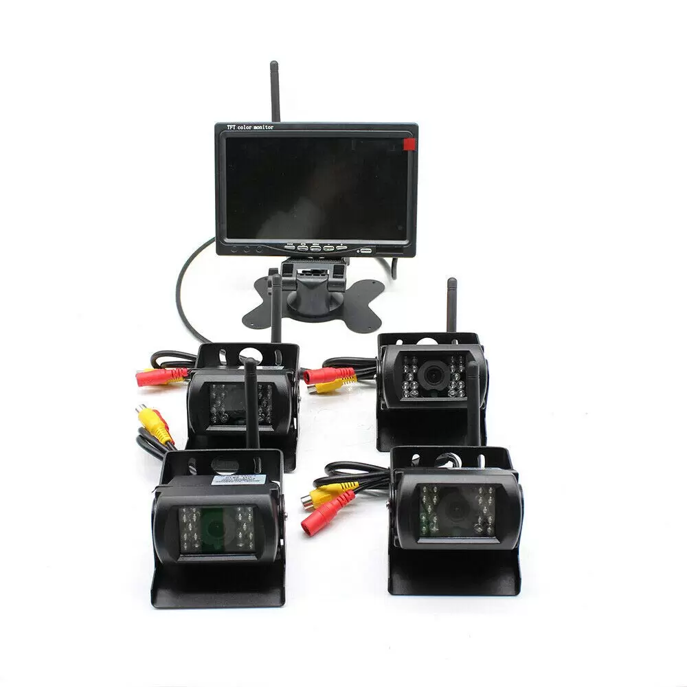 Parking Assistance System for Motorhome Trucks 4 Reversing Cameras Radio 7 Inch LCD 4x Wireless Car Backup Camera 7" LCD Monitor for Truck Van Parking Assistance System for Motorhome Trucks 4 Reversing Cameras Radio 7 Inch LCD 4x Wireless Car Backup Camera 7" LCD Monitor for Truck Van