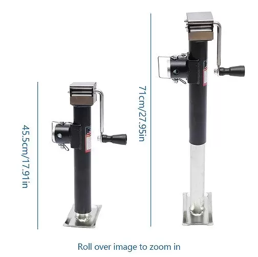 1 Pair Trailer Jack Stands with Crank - Maximum Load: 2000 Pounds - for Trailer, Caravan, Yacht
