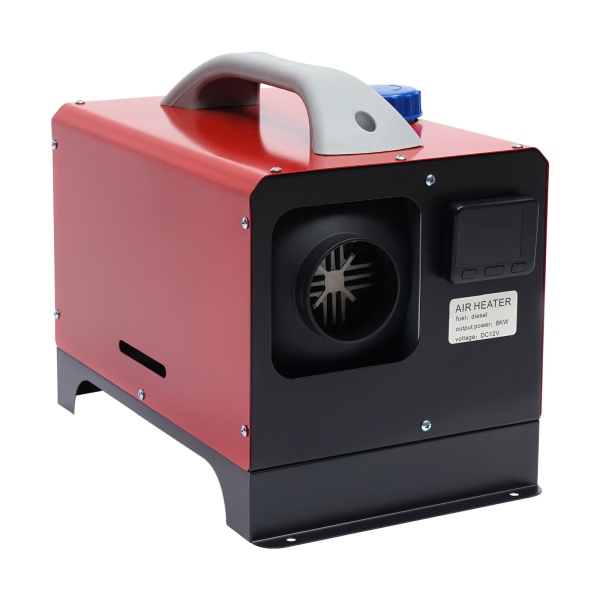 12V Truck Heater One Outlet Hole with Black LCD Remote Control Fast Heating Diesel Heater Red Color for Car Truck Bus Caravan