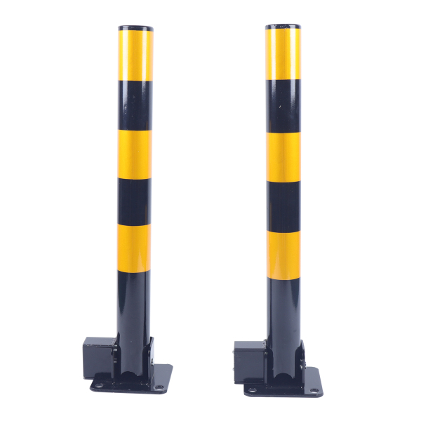 Set of 2 Removable Round Guardrail, Lockable Parking Guardrail, Traffic Sign, Safety Sign, Lockable, 3 Keys
