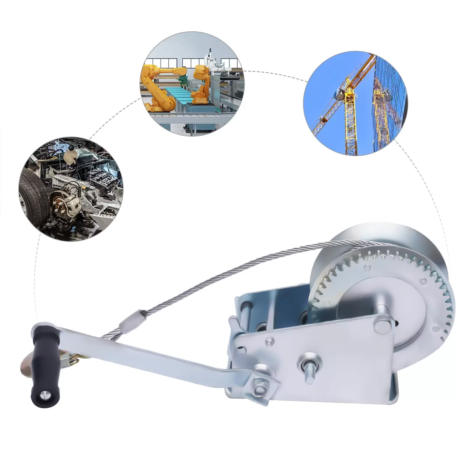 Manual Winch With Galvanized Metal Winch 1500 Kg Professional Manual Winches For Boat Trailers 10m High Security High Load-bearing Capacity Manual Winch With Galvanized Metal Winch 1500 Kg Professional Manual Winches For Boat Trailers 10m High Security High Load-bearing Capacity