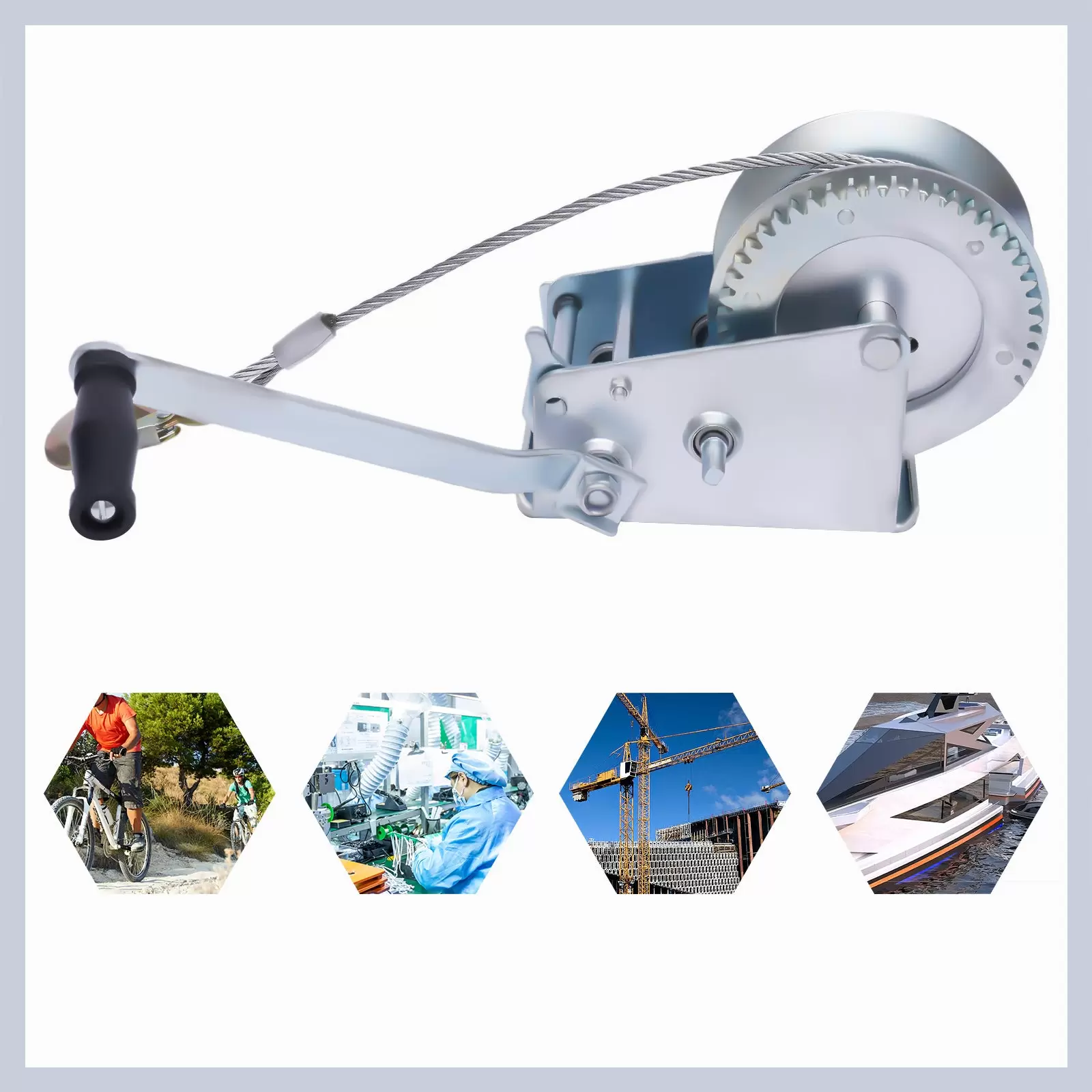 Manual Winch With Galvanized Metal Winch 1500 Kg Professional Manual Winches For Boat Trailers 10m High Security High Load-bearing Capacity Manual Winch With Galvanized Metal Winch 1500 Kg Professional Manual Winches For Boat Trailers 10m High Security High Load-bearing Capacity