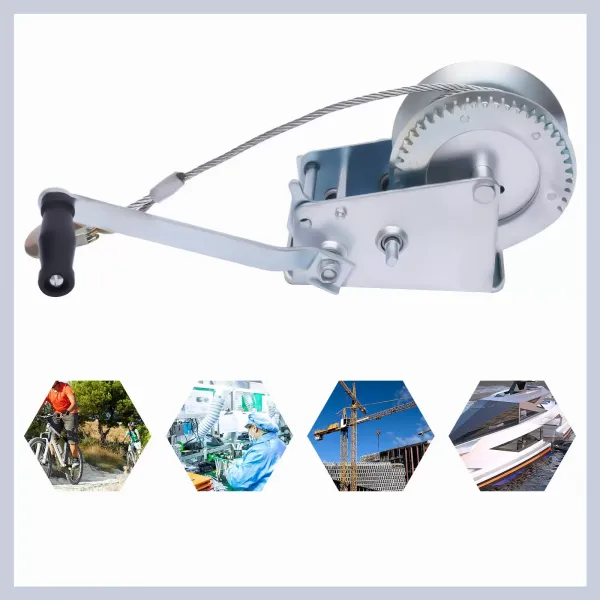 Manual Winch With Galvanized Metal Winch 1500 Kg Professional Manual Winches For Boat Trailers 10m High Security High Load-bearing Capacity