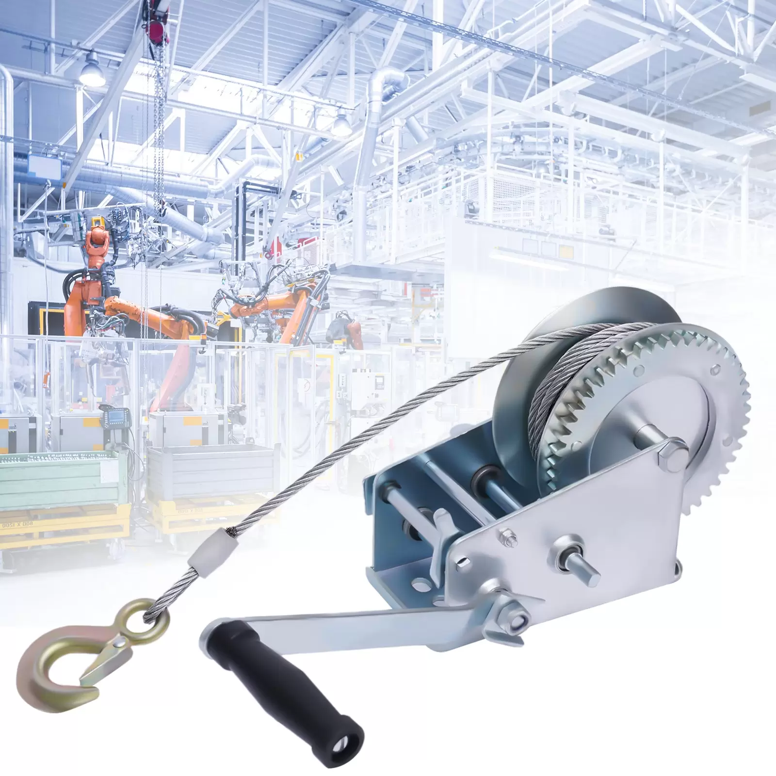 Manual Winch With Galvanized Metal Winch 1500 Kg Professional Manual Winches For Boat Trailers 10m High Security High Load-bearing Capacity Manual Winch With Galvanized Metal Winch 1500 Kg Professional Manual Winches For Boat Trailers 10m High Security High Load-bearing Capacity