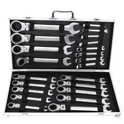 CNCEST 22 Piece Ratchet Combination Wrench Set - 6-32mm - Professional Ratchet Wrench Set