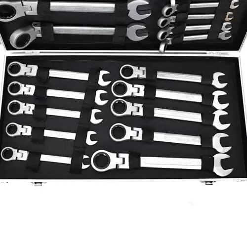 CNCEST 22 Piece Ratchet Combination Wrench Set - 6-32mm - Professional Ratchet Wrench Set CNCEST 22 Piece Ratchet Combination Wrench Set - 6-32mm - Professional Ratchet Wrench Set