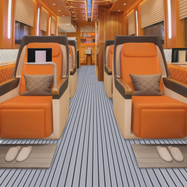 Foam Floor Mat - Self-adhesive - Boat Yacht - Synthetic Foam Grey+black Suitable For Use On Boat Decks Rv Yachts Floating Docks Gyms And Other Places