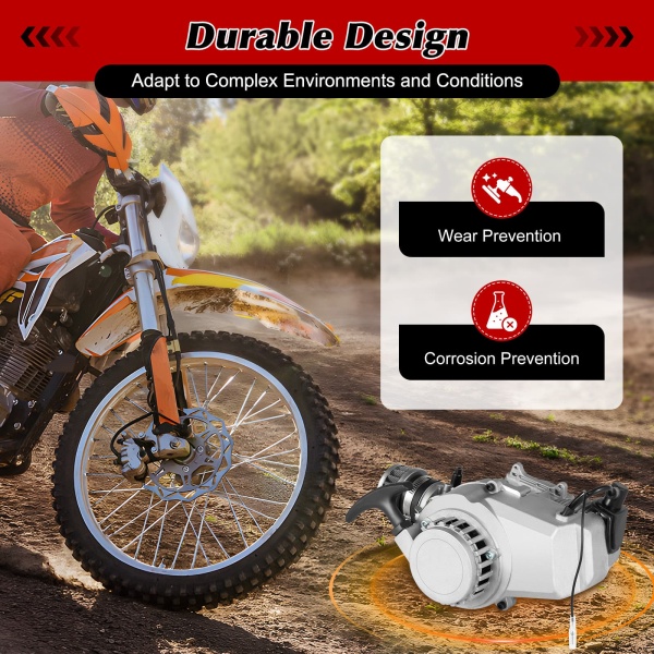 49cc Mini Engine Kit 2 Stroke Mini Dirt Bike ATV Scooter Engine Motor Kit Easy Start Air Cooled Racing Engine Set