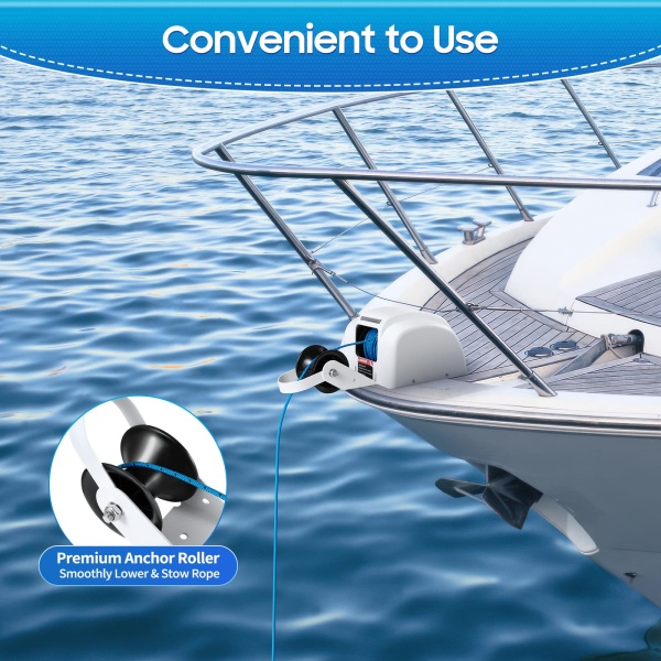 12V Electric Winch for Freshwater and Saltwater - Wired Winch - Capacity up to 20kg
