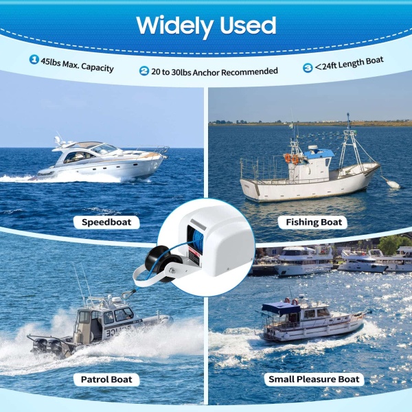12V Electric Winch for Freshwater and Saltwater - Wired Winch - Capacity up to 20kg