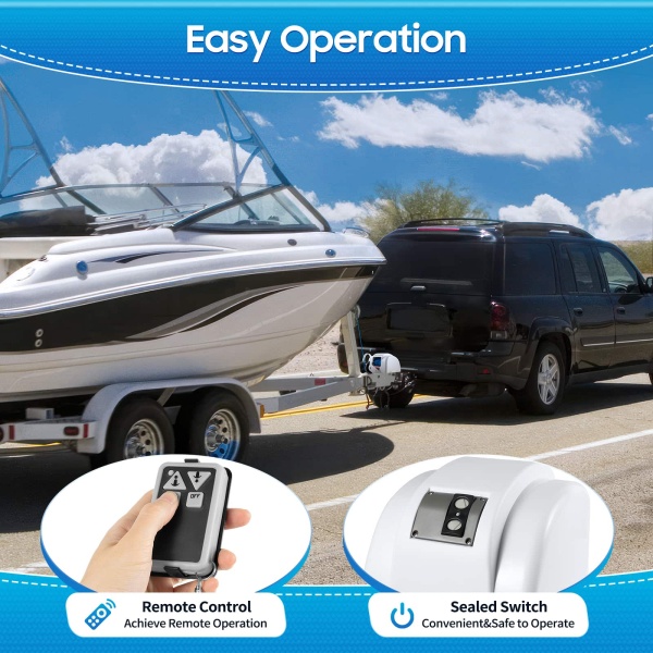 12V Electric Winch for Freshwater and Saltwater - Wired Winch - Capacity up to 20kg