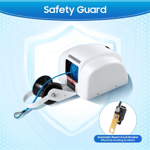 12V Electric Winch for Freshwater and Saltwater - Wired Winch - Capacity up to 20kg