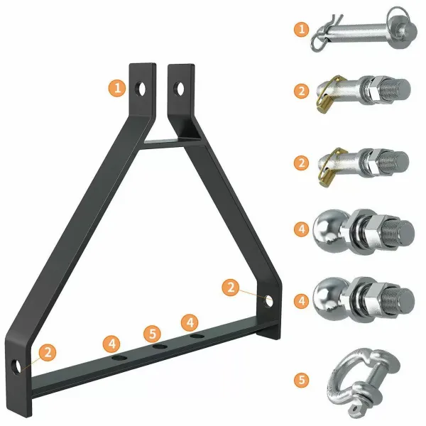 Tractor hitch rail with three-point suspension - 660 mm - Category I Hitch rail