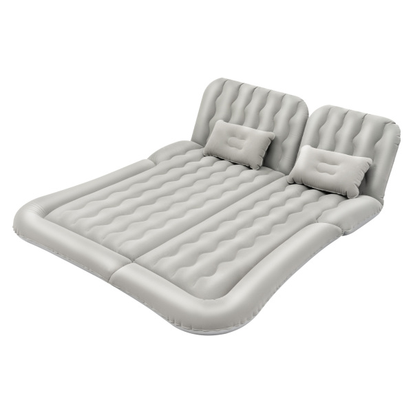 Portable Car Mattress SUV Inflatable Camping Mattress with 2 Pillows Air Pump For Camping Traveling Hiking Fishing Gray