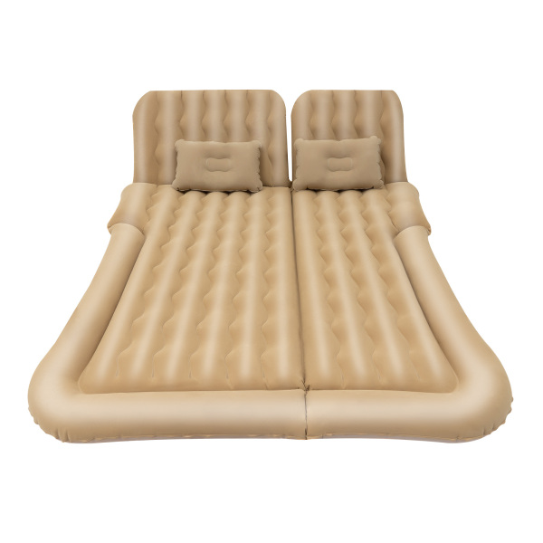 Thickened Movable Inflatable Mattress with Air Pump for Travel Camping Outdoor Activities Soft And Durable Easy to Install 175 x 130 cm Beige