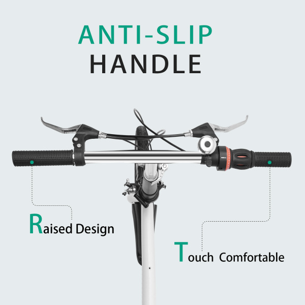 20" Carbon Steel Folding Bike - Small Unisex Folding Bike - 6 Speeds - Front V Brake and Rear Brake - City Bike for Adults - White