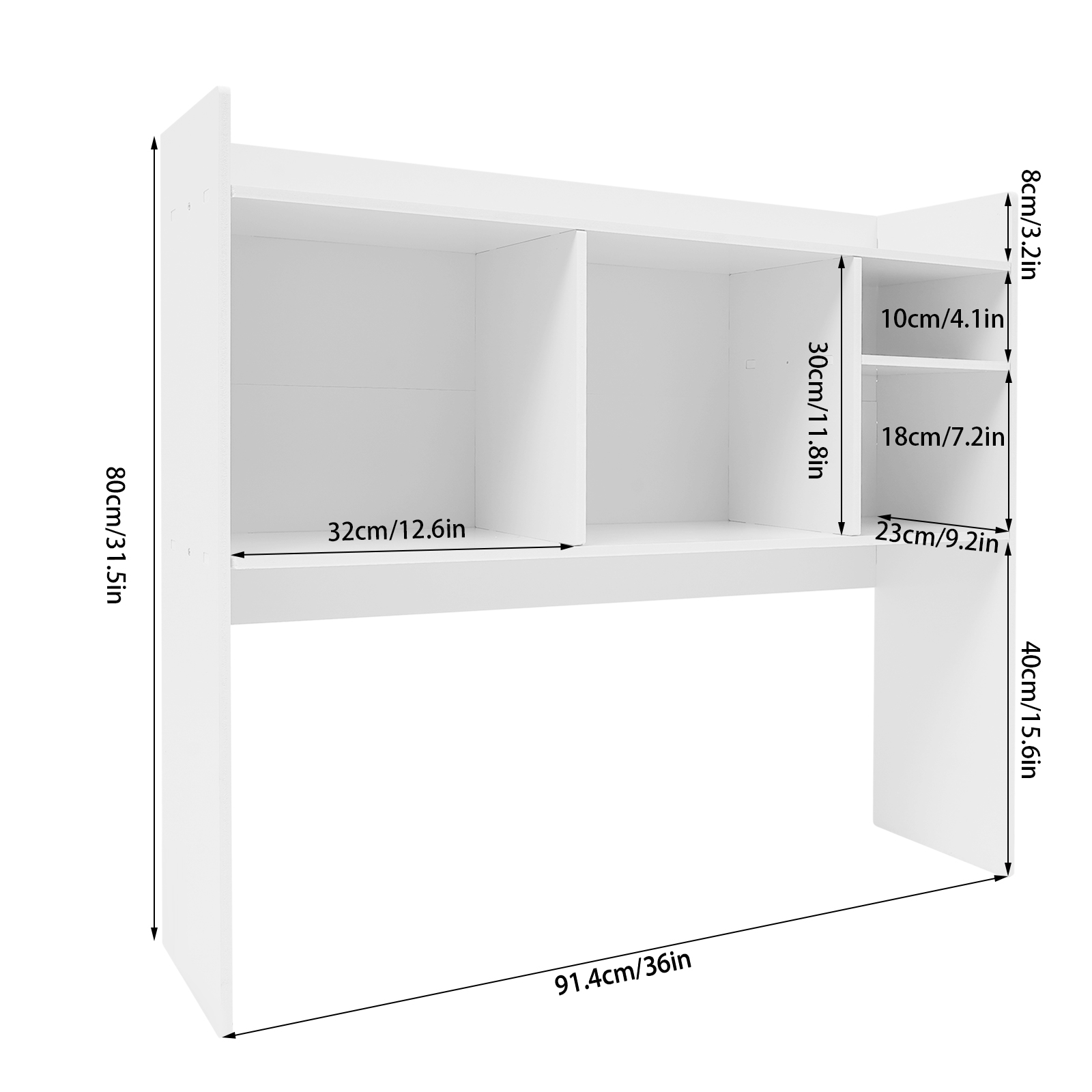 91.4*23*80cm Desktop Organizer, Office Storage Rack, Desktop Bookshelf, White 91.4*23*80cm Desktop Organizer, Office Storage Rack, Desktop Bookshelf, White