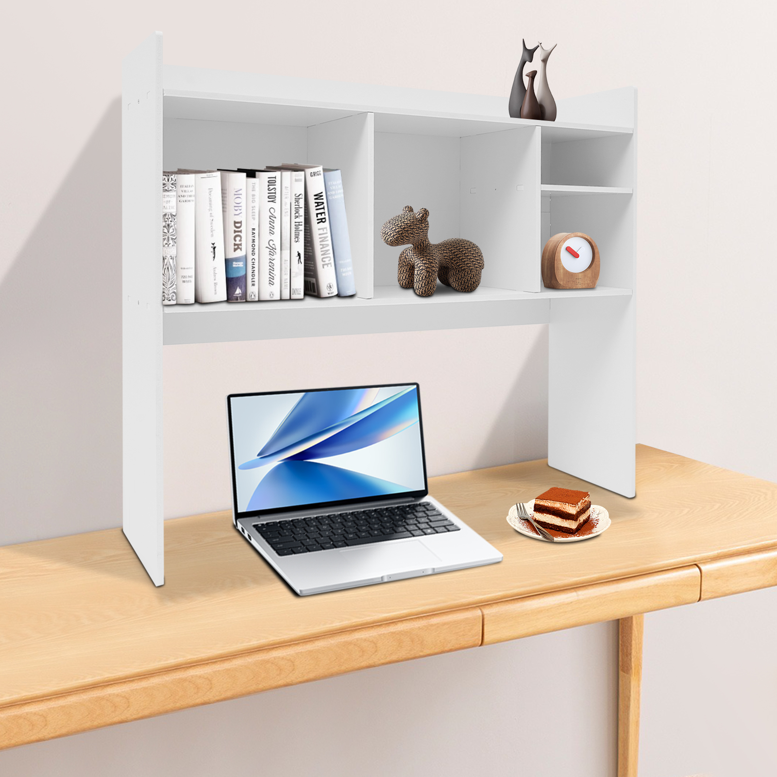 91.4*23*80cm Desktop Organizer, Office Storage Rack, Desktop Bookshelf, White 91.4*23*80cm Desktop Organizer, Office Storage Rack, Desktop Bookshelf, White