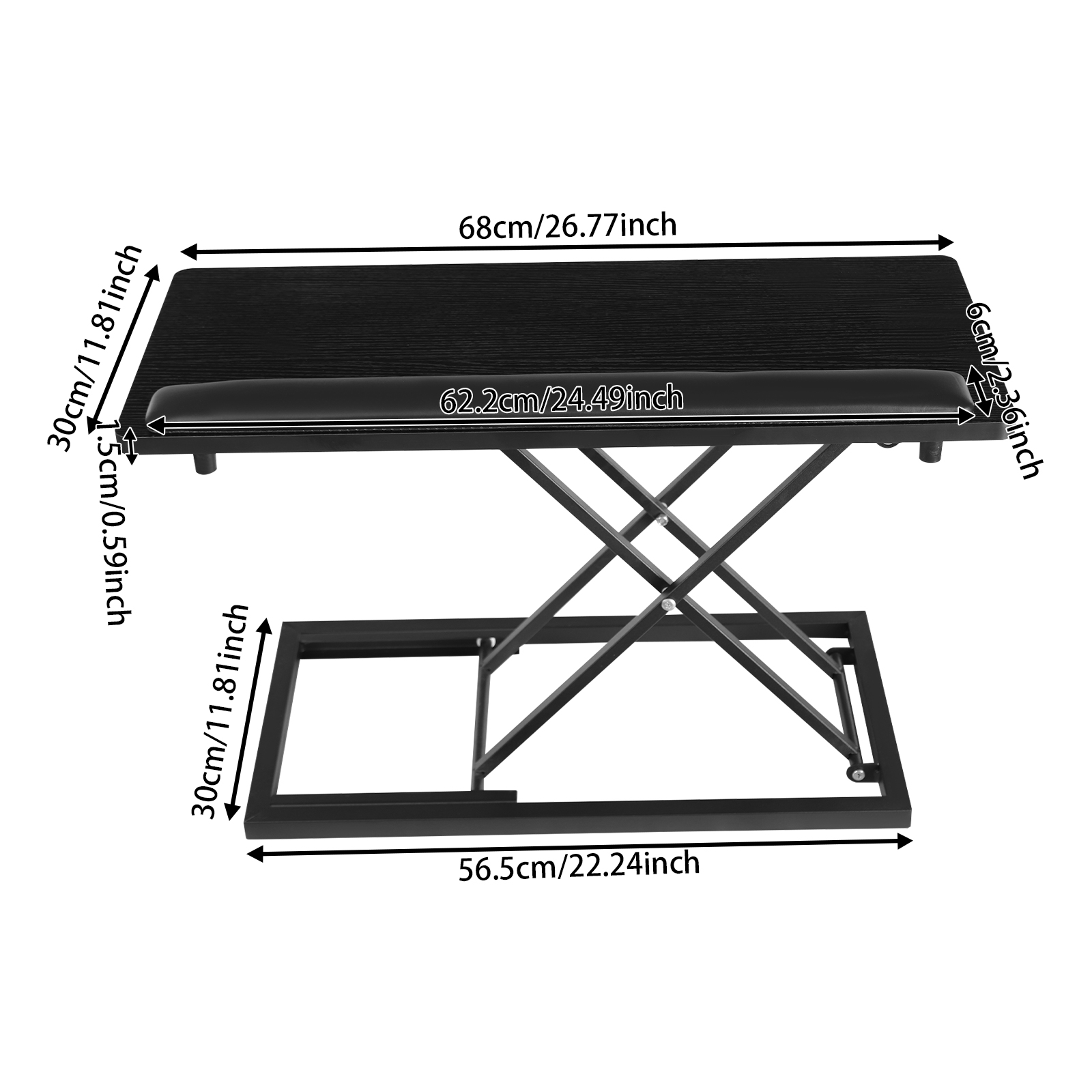 26.77x11.81 in Adjustable Height Keyboard Stand, Desktop Keyboard Riser, Keyboard Stand
