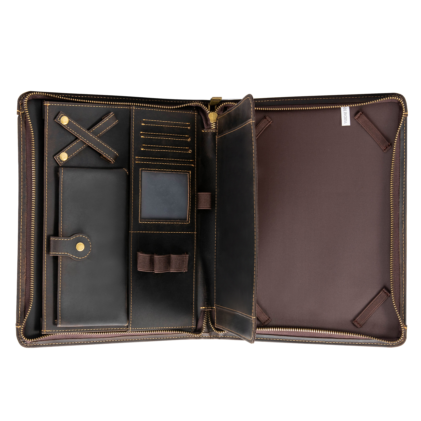Leather Padfolio Folder Business Resume Portfolio Organizer Case with tablet Platform Professional Leather Folio with Zipper Leather Padfolio Folder Business Resume Portfolio Organizer Case with tablet Platform Professional Leather Folio with Zipper