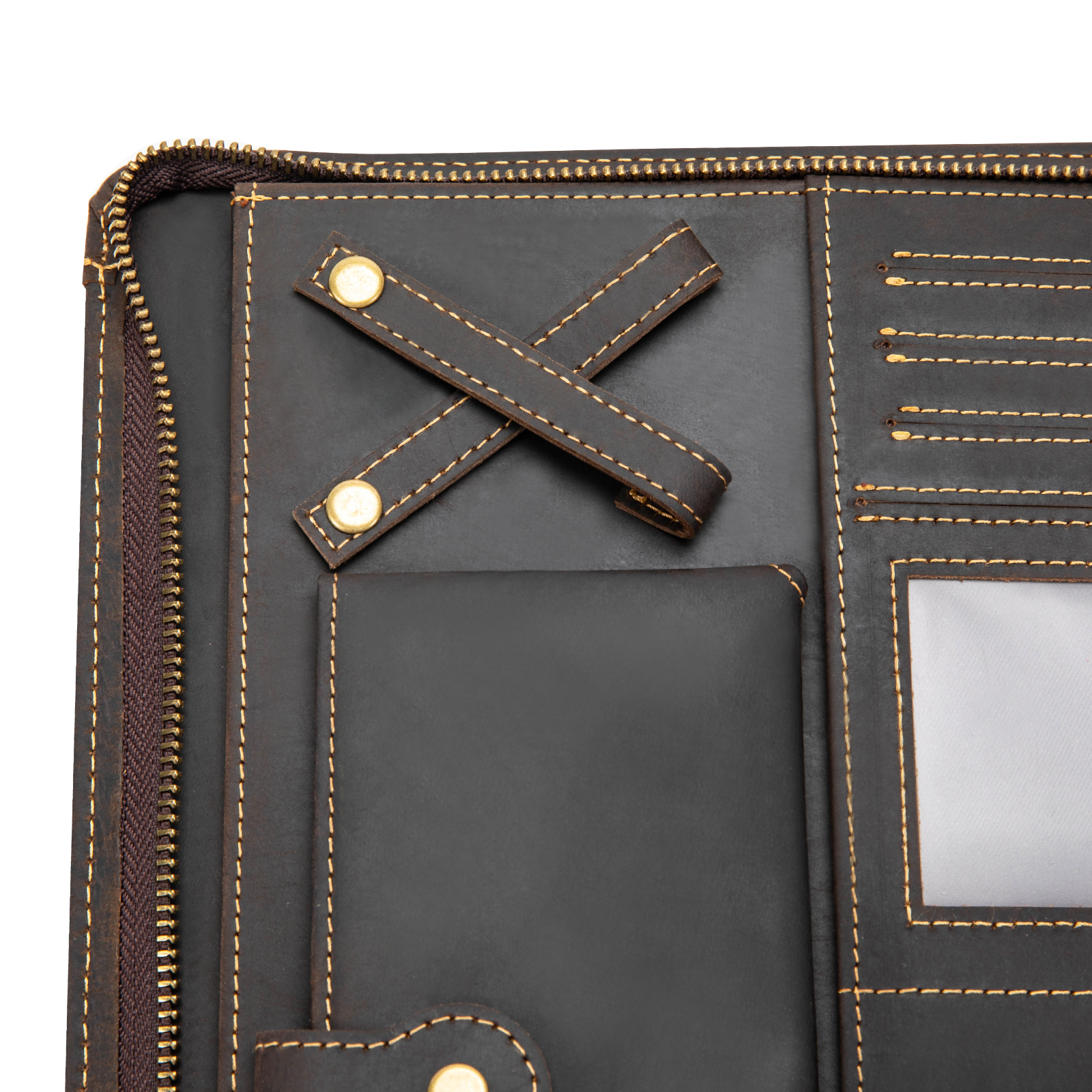 Leather Padfolio Folder Business Resume Portfolio Organizer Case with tablet Platform Professional Leather Folio with Zipper Leather Padfolio Folder Business Resume Portfolio Organizer Case with tablet Platform Professional Leather Folio with Zipper