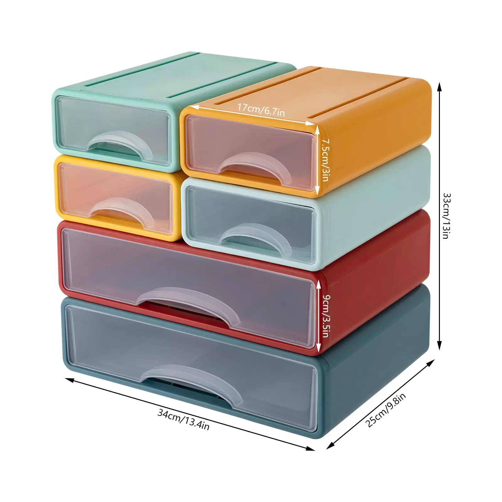 Office Storage Box with 6 Drawers, Plastic Drawers Organizer, Stackable Storage Drawers Office Storage Box with 6 Drawers, Plastic Drawers Organizer, Stackable Storage Drawers