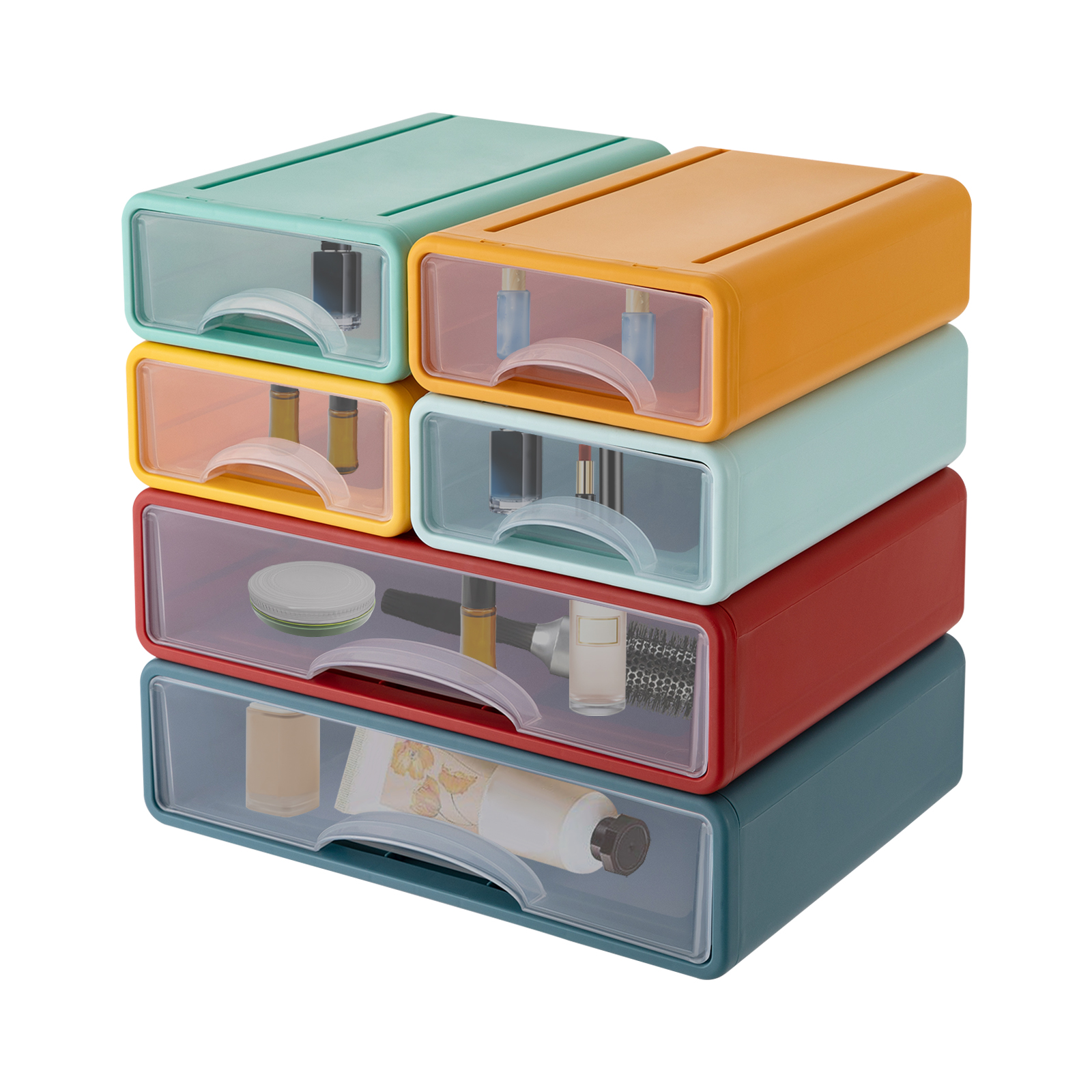 Office Storage Box with 6 Drawers, Plastic Drawers Organizer, Stackable Storage Drawers Office Storage Box with 6 Drawers, Plastic Drawers Organizer, Stackable Storage Drawers