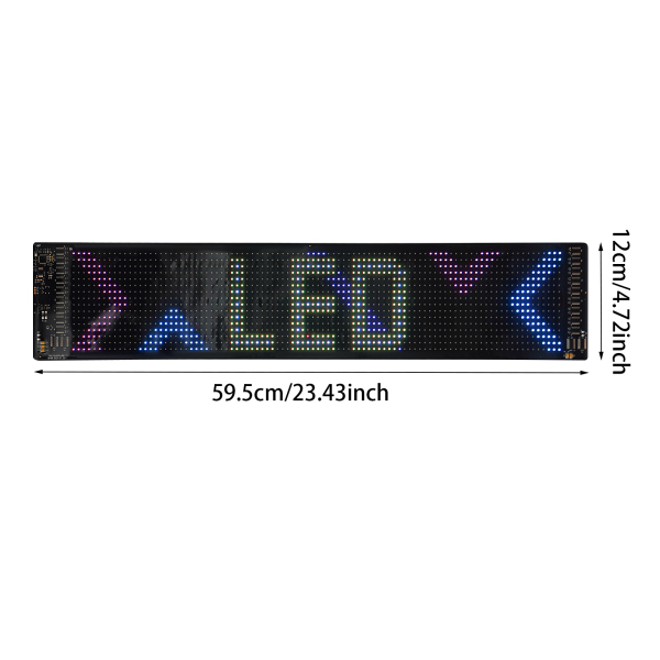 59.5cm*12cm Flexible LED Screen, LED Display Board, Flexible LED Sign for Car, Shop, Bar, Advertising