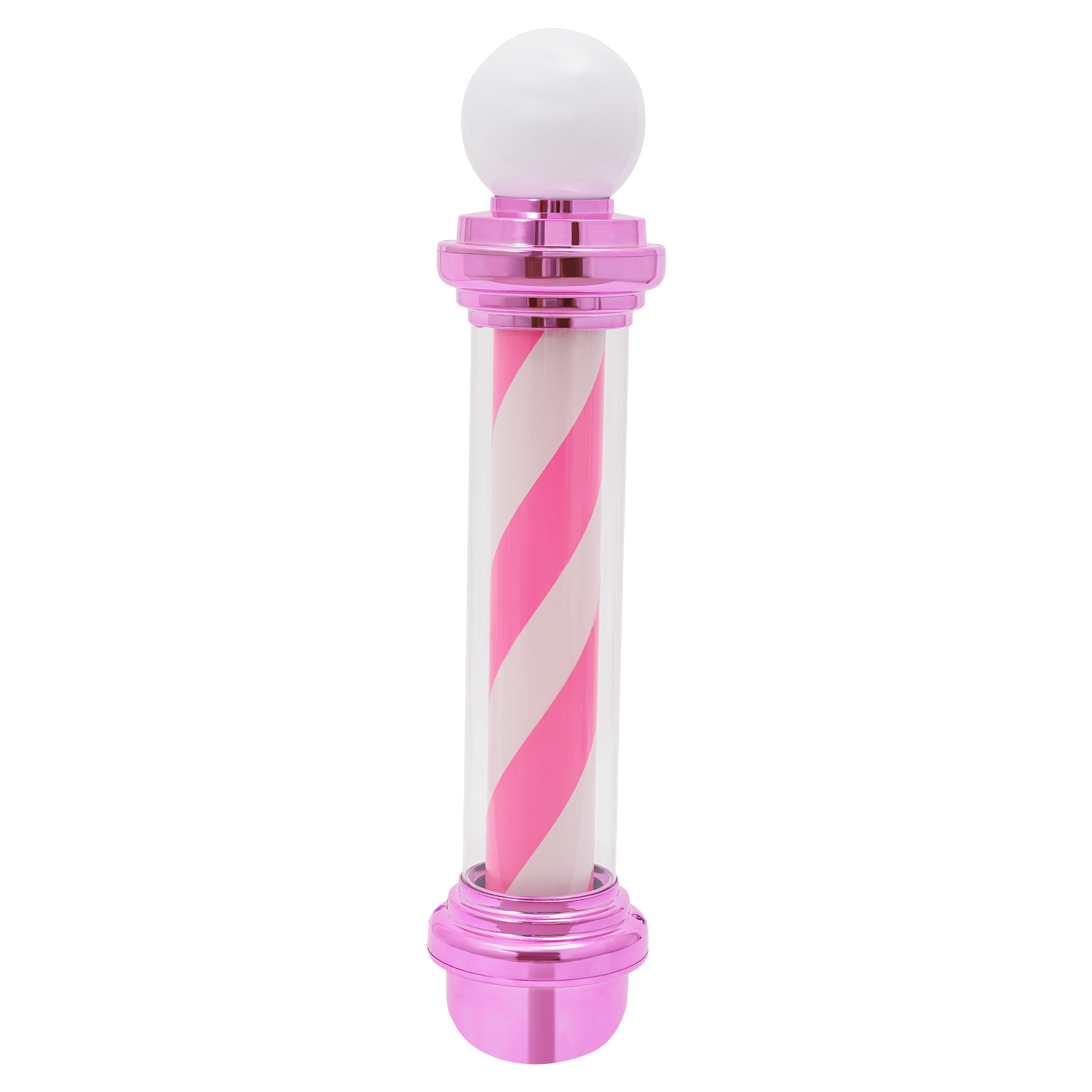 85cm LED barber shop sign rotating light pink and white stripes