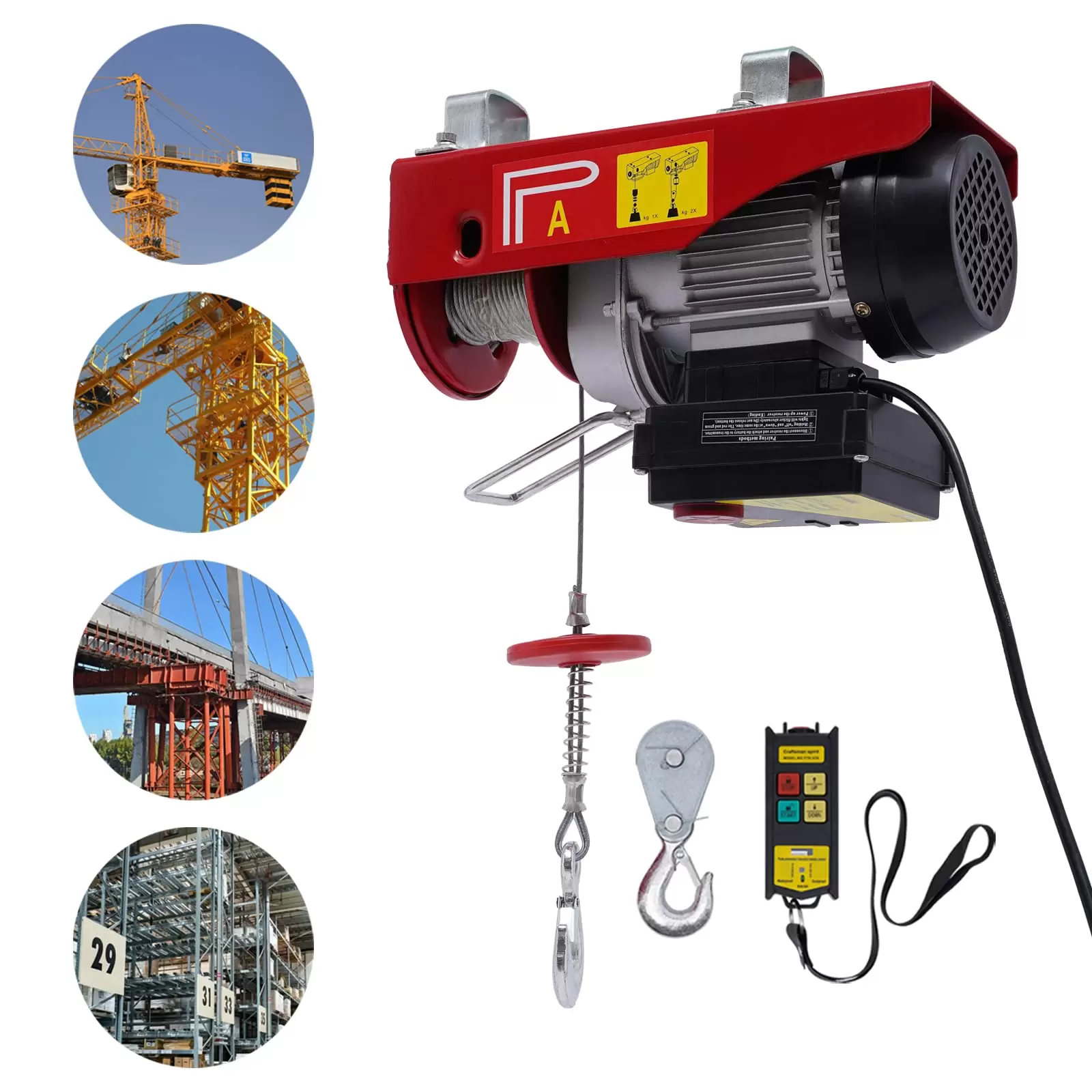 440LBS 230V electric winch with wireless remote control 440LBS with remote control and slings electric winch 440LBS 230V electric winch with wireless remote control 440LBS with remote control and slings electric winch