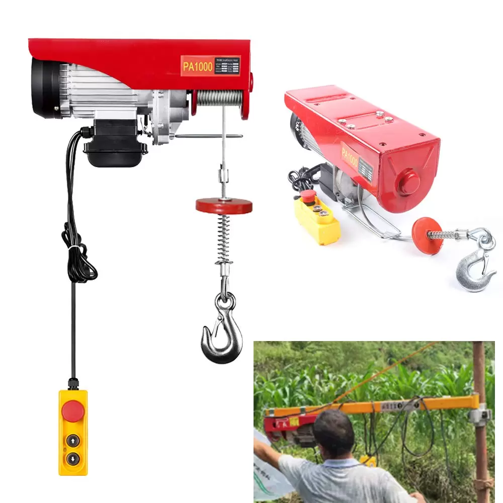 1000kg Electric Rope Winch 12m Motor Winch Hoist Pulley Crane Winch With Emergency Stop Electric Hoist European Standard 1000KG 1000kg Electric Rope Winch 12m Motor Winch Hoist Pulley Crane Winch With Emergency Stop Electric Hoist European Standard 1000KG