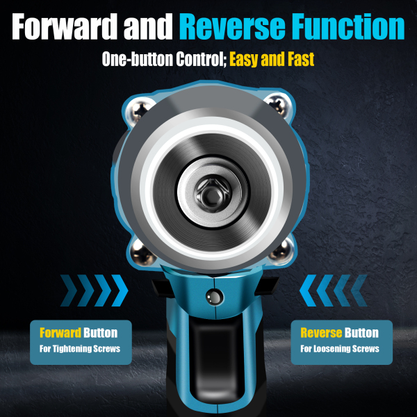 Cordless Impact Driver 520nm 1/2" Ratchet Screwdriver Compatible With Makita 5.5*2.4*7.9inch 18v Black Tire For Removal Machine Repair Scaffolding