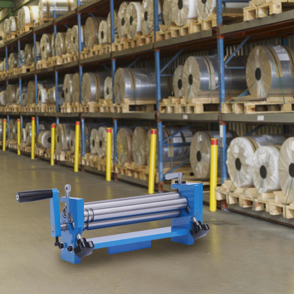 SJ300 Manual Circular Bender with Roller Adjustment Knobs Slip Roll Machine with 3 Rollers  for Architectural Decoration