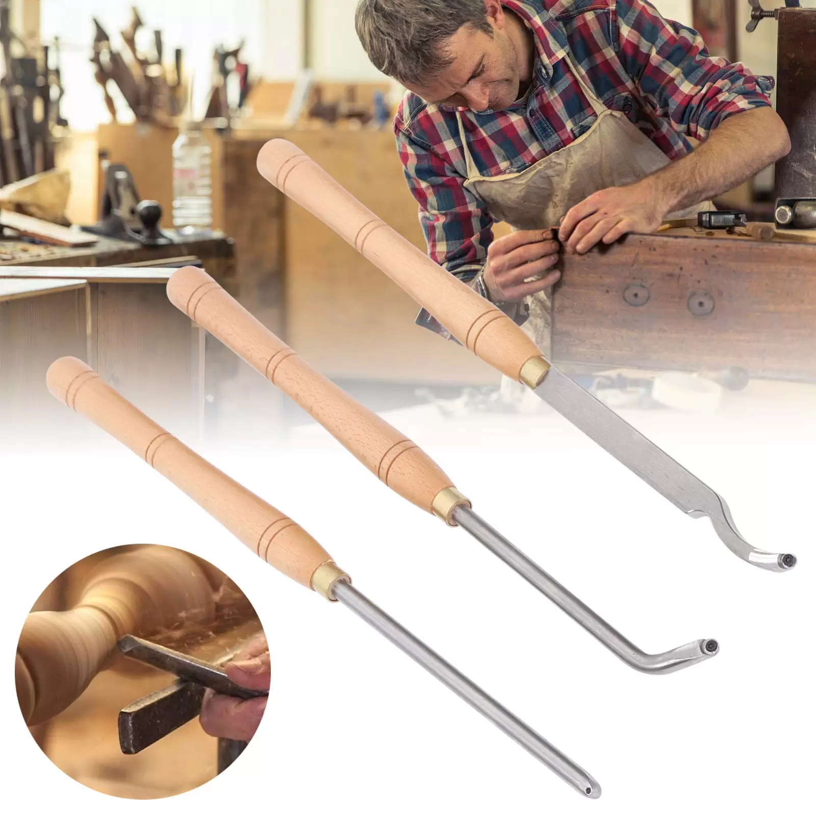 3 pcs Wood Turning Tool Scraper Set with Wooden Handle Wood Chisel Carved Woodworking Chisel Small Bend Bend Bar Straight Bar Three-Piece 3 pcs Wood Turning Tool Scraper Set with Wooden Handle Wood Chisel Carved Woodworking Chisel Small Bend Bend Bar Straight Bar Three-Piece
