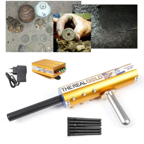 Handhold 800 m Metal Detector - Professional Depth Probe 12 V Blue Antenna Metal Detector European Standard Useful Tools Yellow