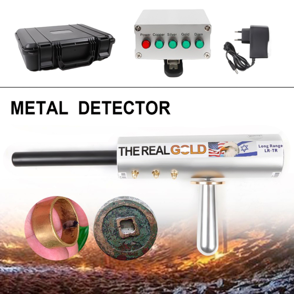 6 Antennas AKS Metal Detector Handheld Metal Detector Gold Detector With 6 Antennas & Control Case 2.36*13.38*6.49in Silver