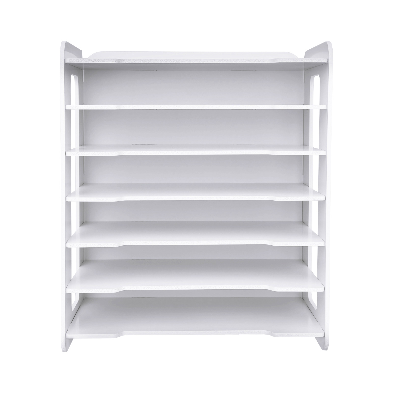 7 Tier White Wooden Office Desk Desktop Organizers and Accessories Letter Tray Paper Sorter Holder File Document Rack