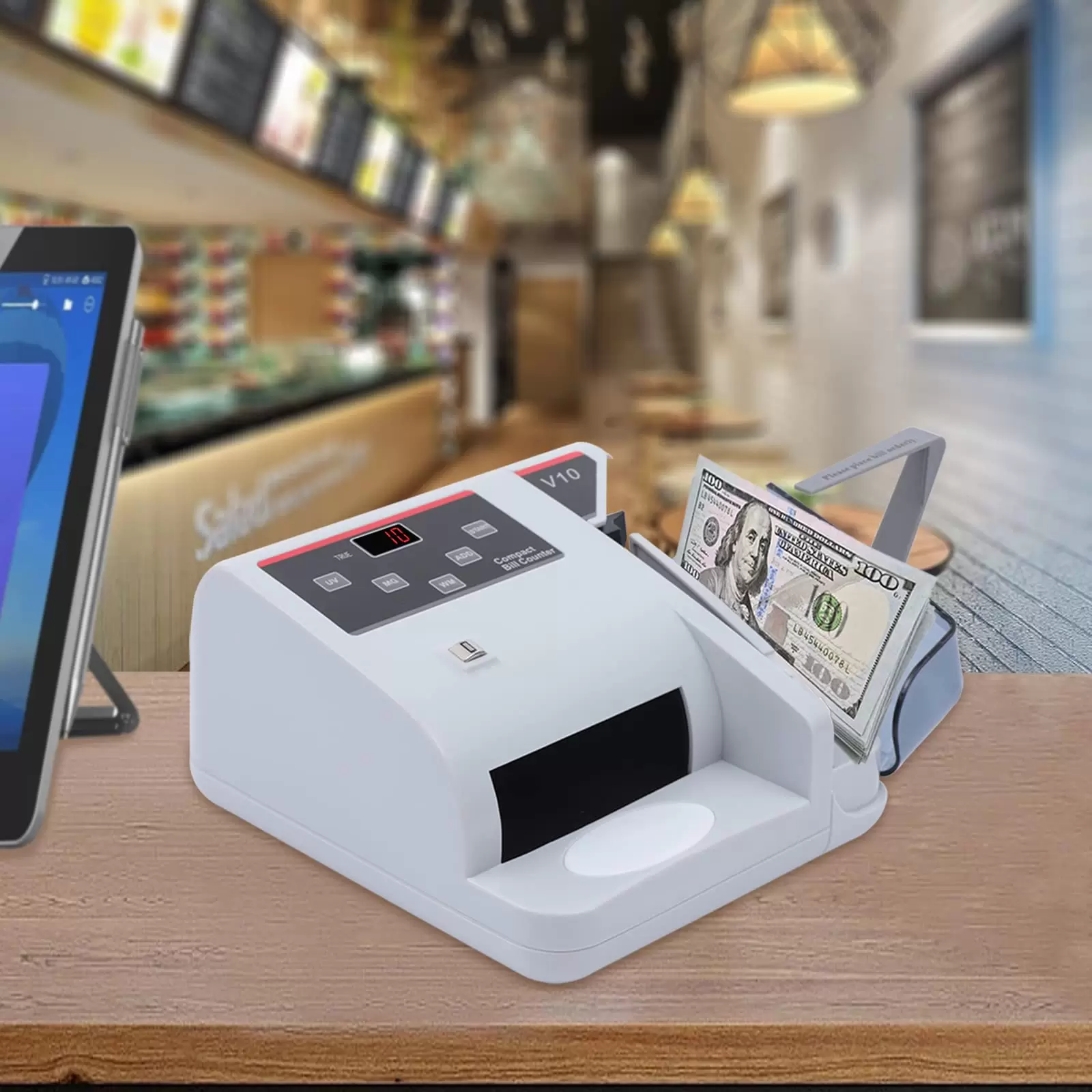 Portable Money Counter with UV/MG/WM Counterfeit Detector 600pcs/min Multi-Currency Bill Counter 100-240V LED Display Portable Money Counter with UV/MG/WM Counterfeit Detector 600pcs/min Multi-Currency Bill Counter 100-240V LED Display