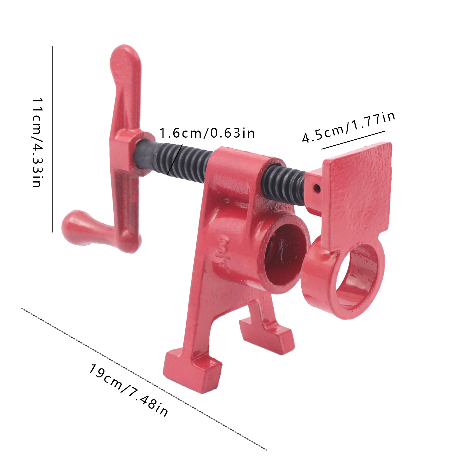 3/4" Wood Gluing Pipe Clamp Set 4 Pack Heavy Duty Cast Iron Quick Release Bar Clamps with Wide Base for Woodworking 3/4" Wood Gluing Pipe Clamp Set 4 Pack Heavy Duty Cast Iron Quick Release Bar Clamps with Wide Base for Woodworking