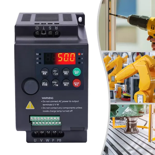 Variable Frequency Drive AC 220V/0.75KW 1HP 4A CNC VFD Single Phase to 3 Phase Converter for Spindle Motor Speed Control Single Phase Input