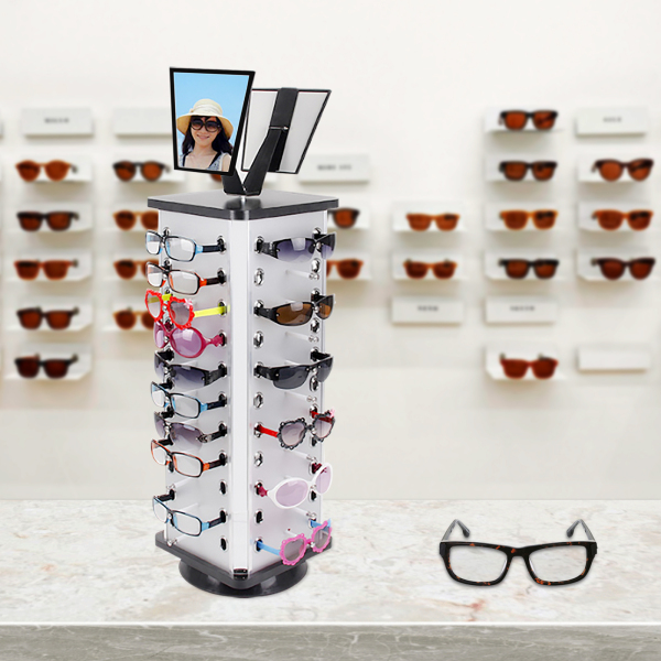CNCEST 360° Rotating Sunglasses For Displaying Or Storing Sunglasses Myopia Glasses Eyeglass Holder Square Display Stand + Mirrors CNCEST 360° Rotating Sunglasses For Displaying Or Storing Sunglasses Myopia Glasses Eyeglass Holder Square Display Stand + Mirrors