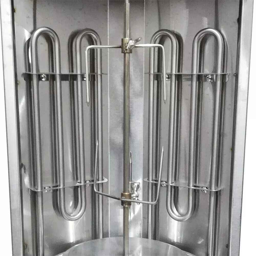 Vertical Kebab Grill Rotating Kebab Rotisserie Machine Vertical Rotisserie Grill with Two Heating Pipes 360º Rotation 3000W 29.5 x 26.5 x 48.5 cm Vertical Kebab Grill Rotating Kebab Rotisserie Machine Vertical Rotisserie Grill with Two Heating Pipes 360º Rotation 3000W 29.5 x 26.5 x 48.5 cm