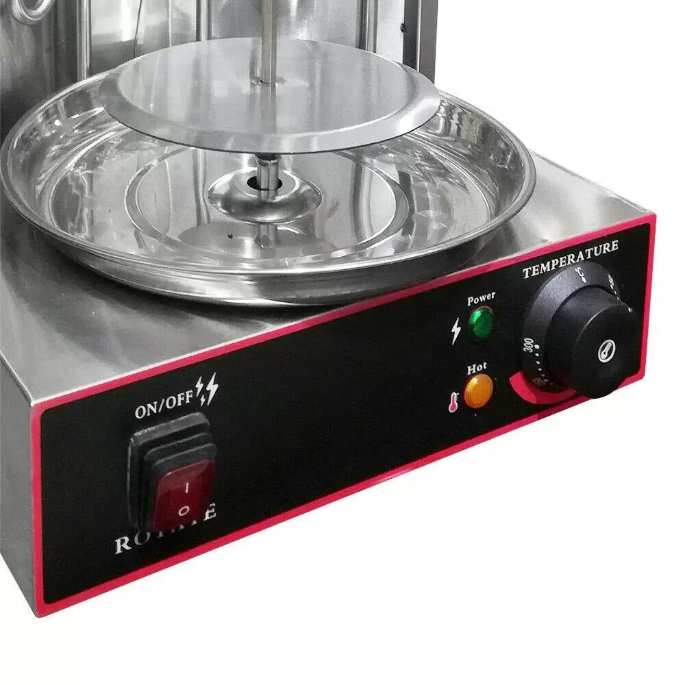 Vertical Kebab Grill Rotating Kebab Rotisserie Machine Vertical Rotisserie Grill with Two Heating Pipes 360º Rotation 3000W 29.5 x 26.5 x 48.5 cm Vertical Kebab Grill Rotating Kebab Rotisserie Machine Vertical Rotisserie Grill with Two Heating Pipes 360º Rotation 3000W 29.5 x 26.5 x 48.5 cm