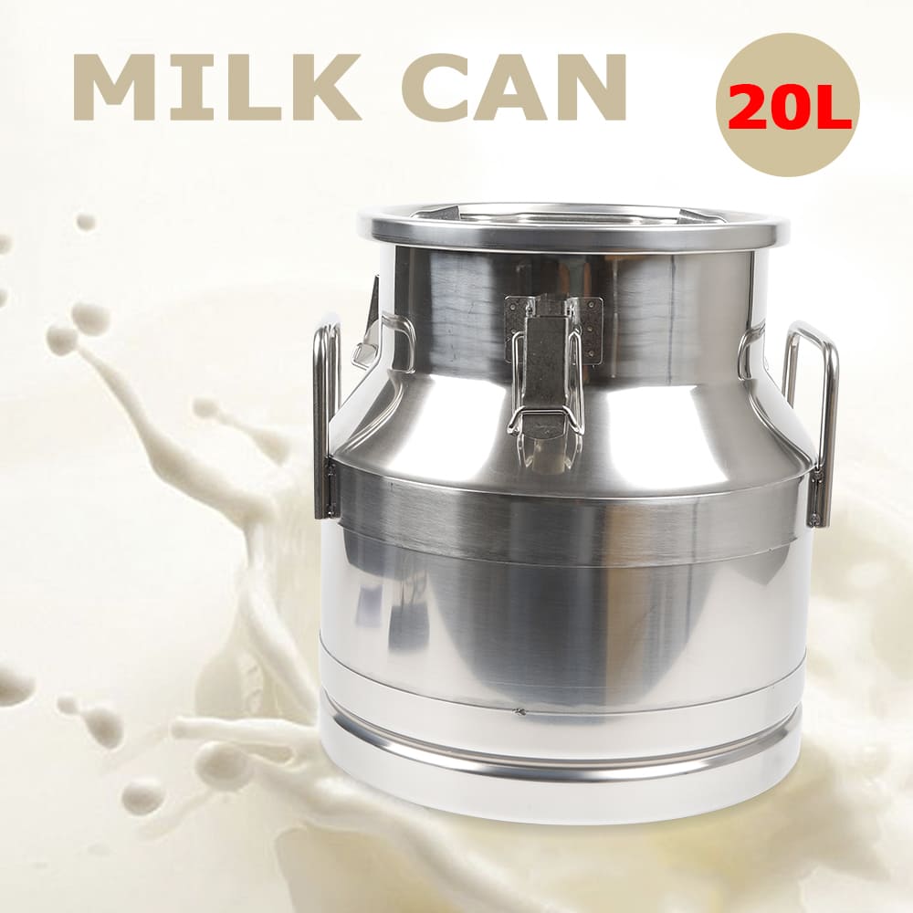 Stainless Steel Milk Carrier Barrel, 20L/5.28Gal Milk Bucket, for Holding Milk, Juice, Oil, etc Stainless Steel Milk Carrier Barrel, 20L/5.28Gal Milk Bucket, for Holding Milk, Juice, Oil, etc